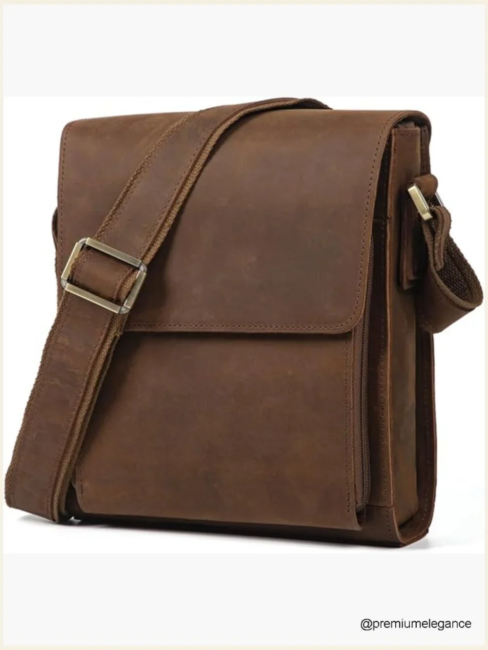 Leather Crossbody Messenger Bag for Men Work Travel Casual